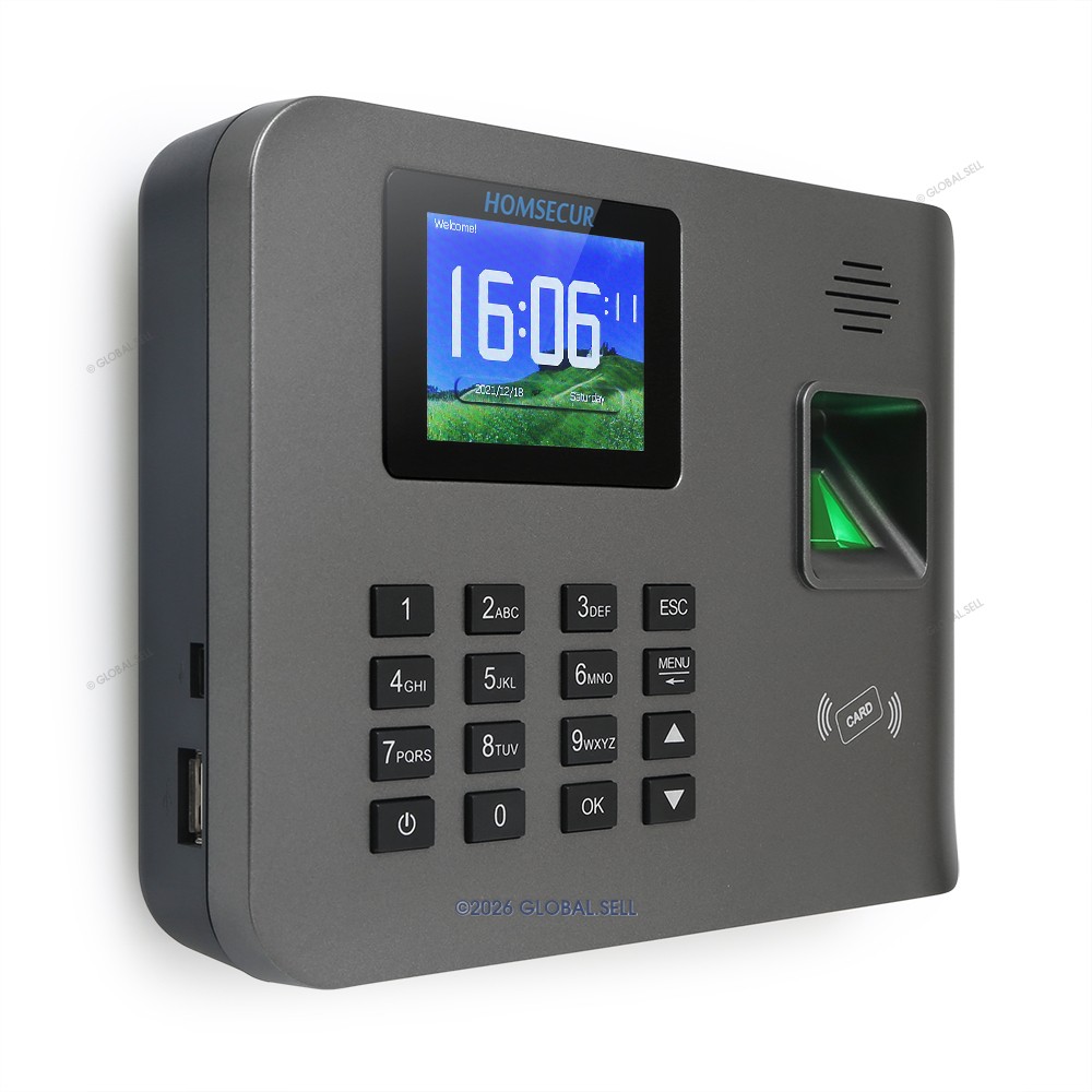 HOMSECUR Time Attendance With Fingerprint RFID Reader Free Software +WiFi+DST