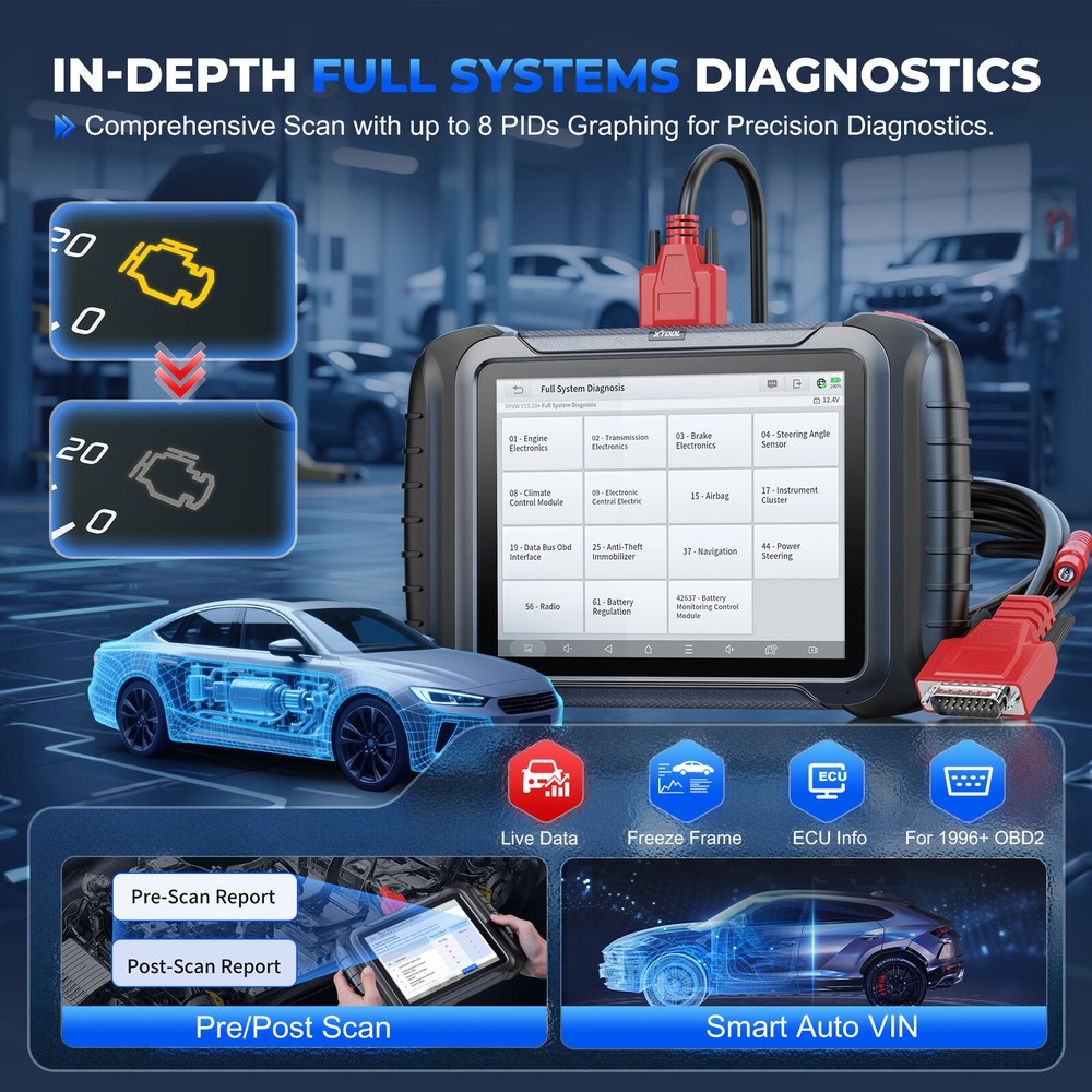 XTOOL D8S Bidirectional OBD2 Scanner Topology Map Diagnostic Tool Key Programmer
