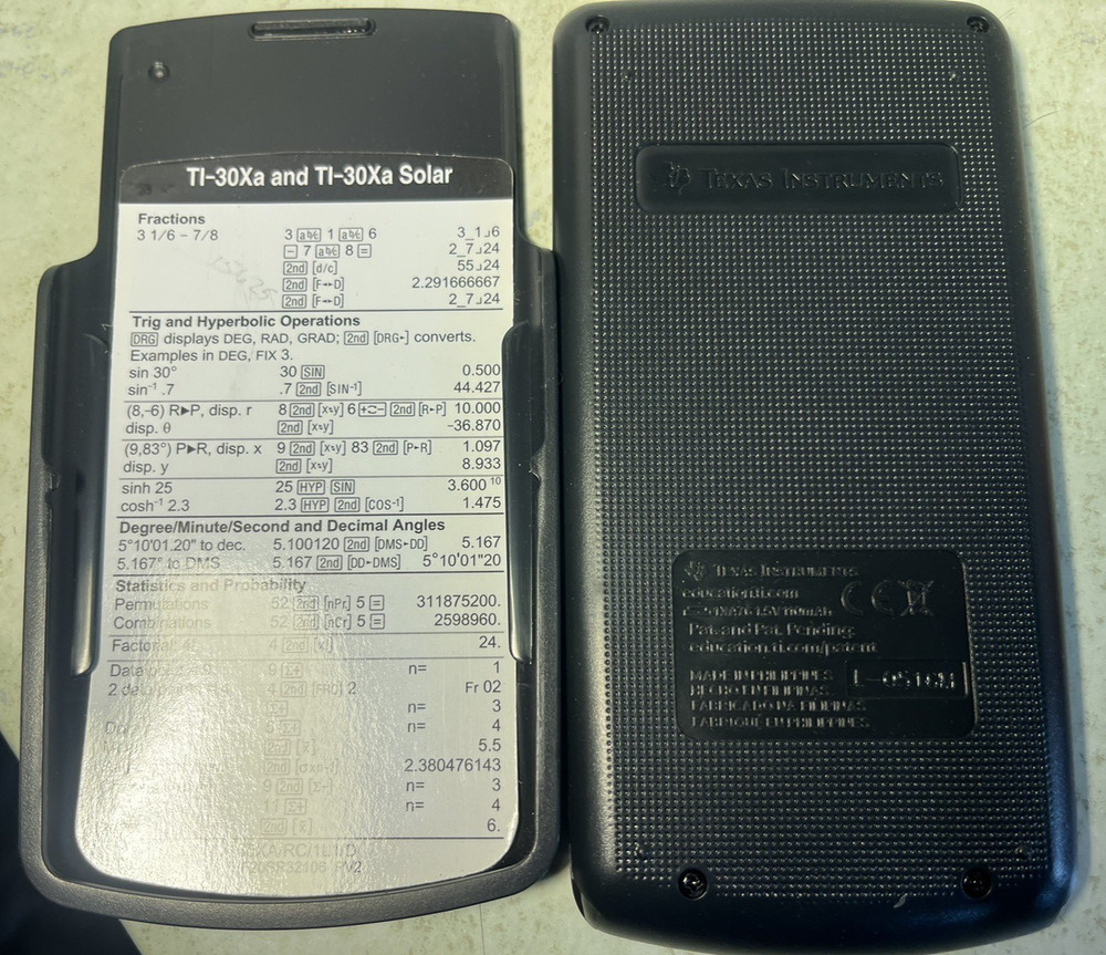 Texas instruments ti-30xa scientific calculator