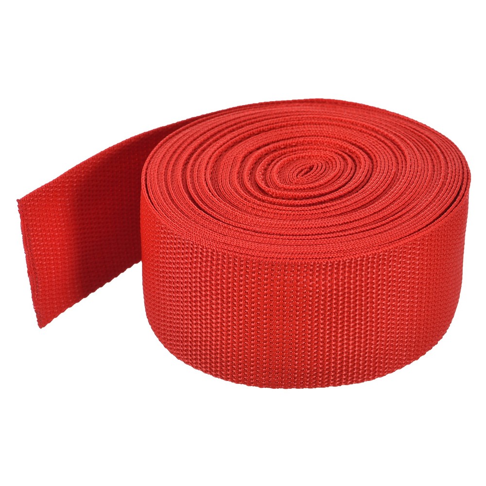 Lightweight Polypropylene Webbing Strap 5cm 10 Yard Orange Red