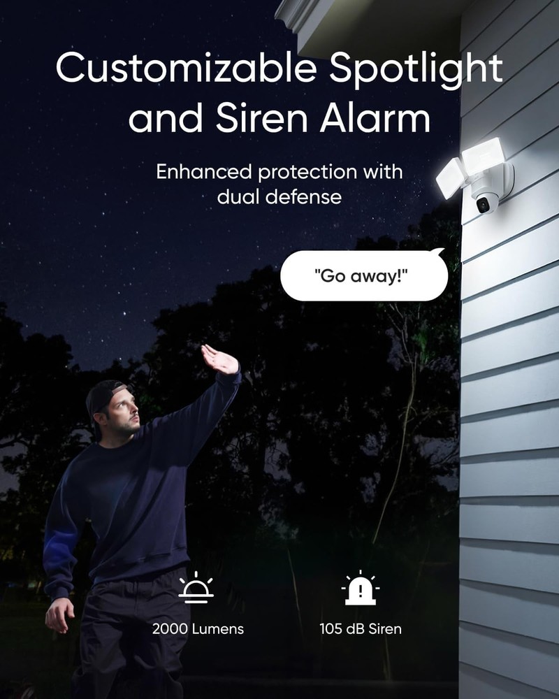 Eufy 360° Coverage Floodlight Camera E30, AI Detection and Tracking, No Monthly