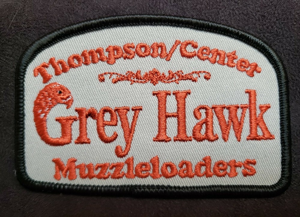 Thompson/Center Grey Hawk Muzzleloaders Embroidered Patch 3.25" Red Grey Black