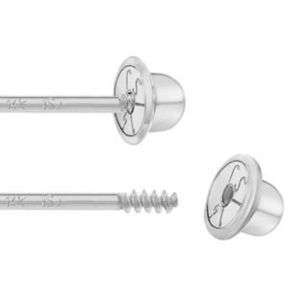 1 ct. Sparkling Lab Created Diamon Stud Screw Back Earrings - 14k White Gold