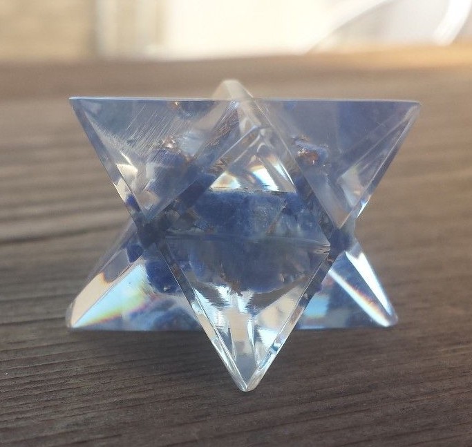 ORGONE SODALITE GEMSTONE MERKABA STAR ORGONITE