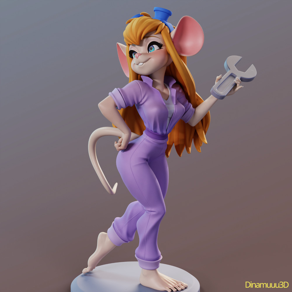 Gadget Hackwrench 3D Model Resin Statue Part Kit-Space Gray-Unpainted