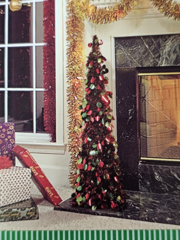 3 Ft Tinsel Tree Red & Green