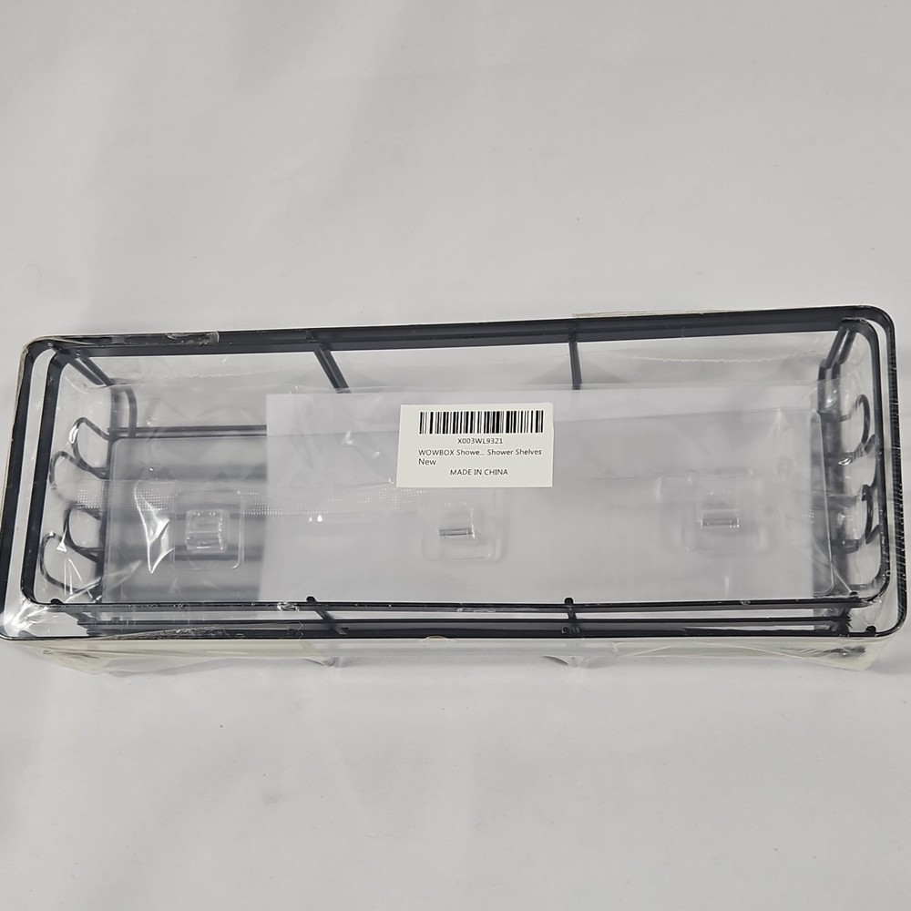 Shower Caddy Adhesive Black Wall Mounted (2 piece)