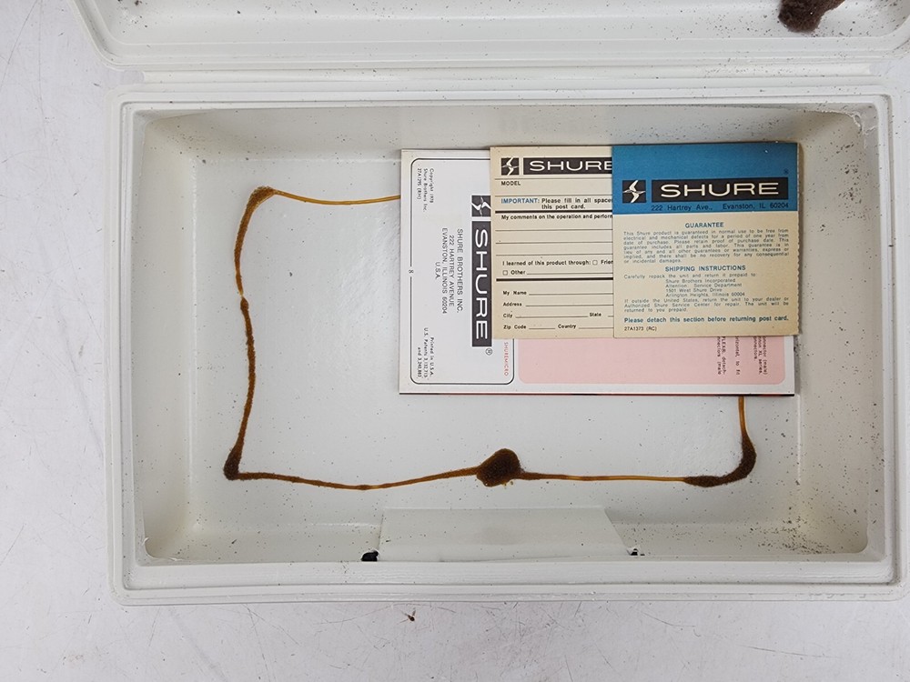 Vintage Shure Microphone Hard Plastic Protective Case White #2