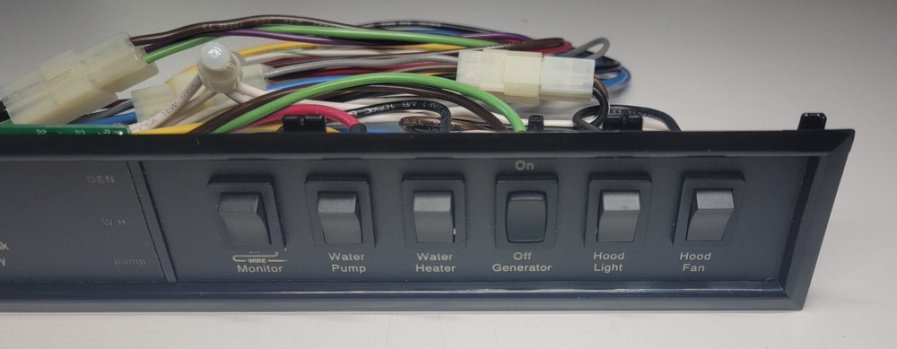 JRV Products RV Range Hood Monitor Panel w/ Hobbs Quartz Hour Meter 6 Switches