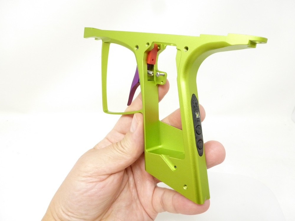 NEW MACDEV CLONE 5 / 5S TRIGGER FRAME w/ TRIGGER ON/OFF BUTTON PAD LIME GREEN