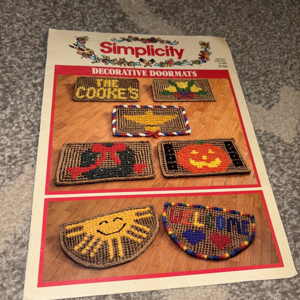 Vintage 1992 Simplicity Decorative Doormats Pattern Book