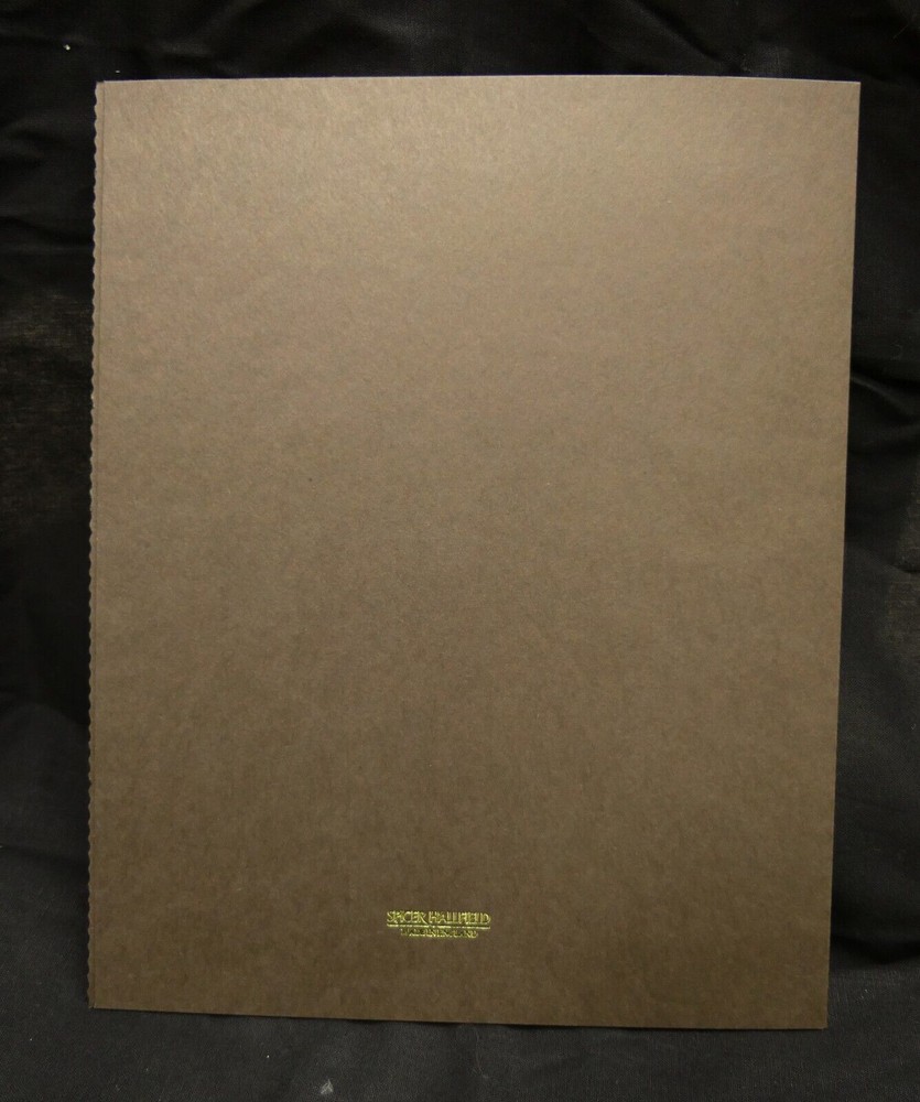 Spicer Hallfield 6"x8" vertical dark brown print folder