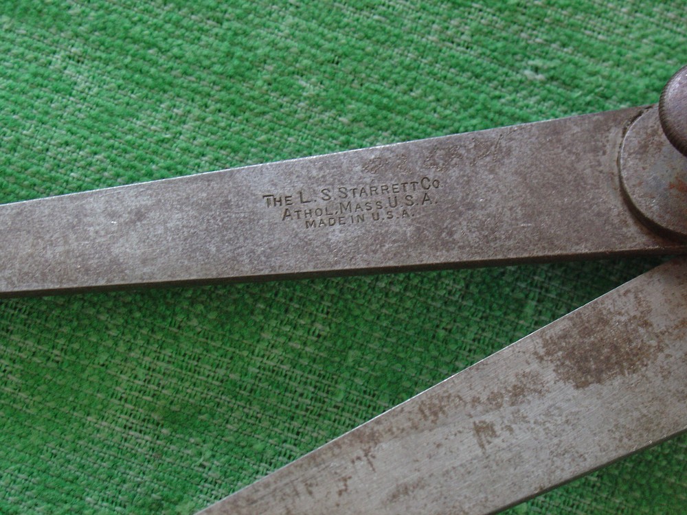 VINTAGE STARRETT TOOLS 8" LOCK JOINT INSIDE/OUTSIDE HERMAPFRODITE CALIPER