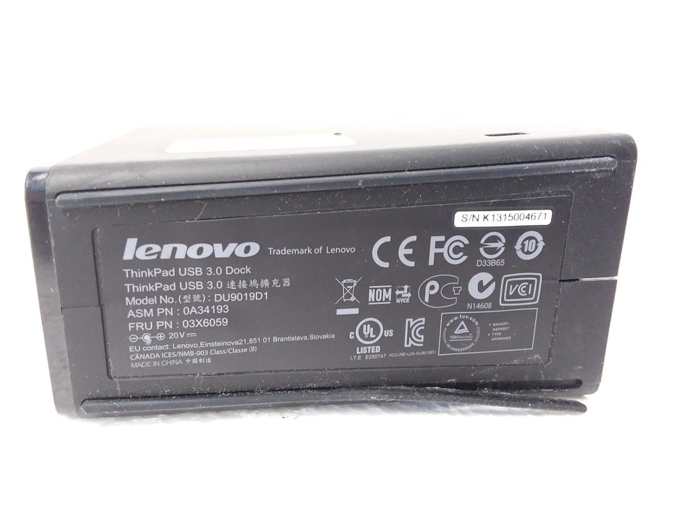 Lenovo Thinkpad USB 3.0 dock , Model No. DU9019D1