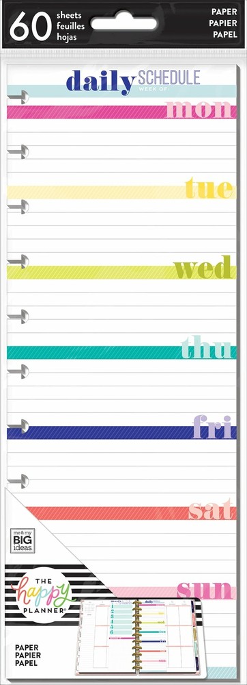 The BIG Happy Planner DAILY SCHEDULE Half Sheet Note Paper - 60 sheets