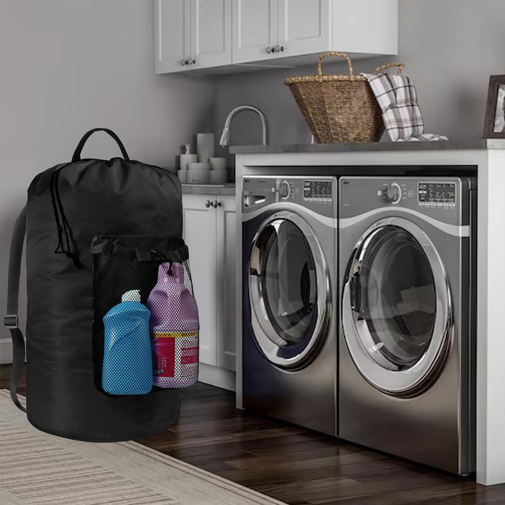 Oxford Fabric Laundry Backpack with Hanging Loop, Large Capacity Laundry Hamper