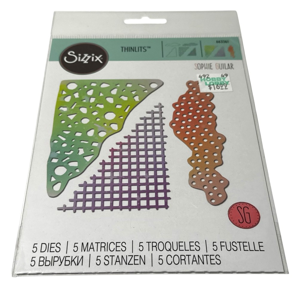 Sizzix Thinlits Geometric Mask Set Dies Paper Cutting Background Dot Confetti