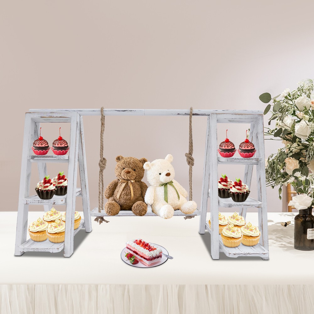 3 Tier Serving Tray Wooden Cupcake Stand Rustic Dessert Table Display Stand