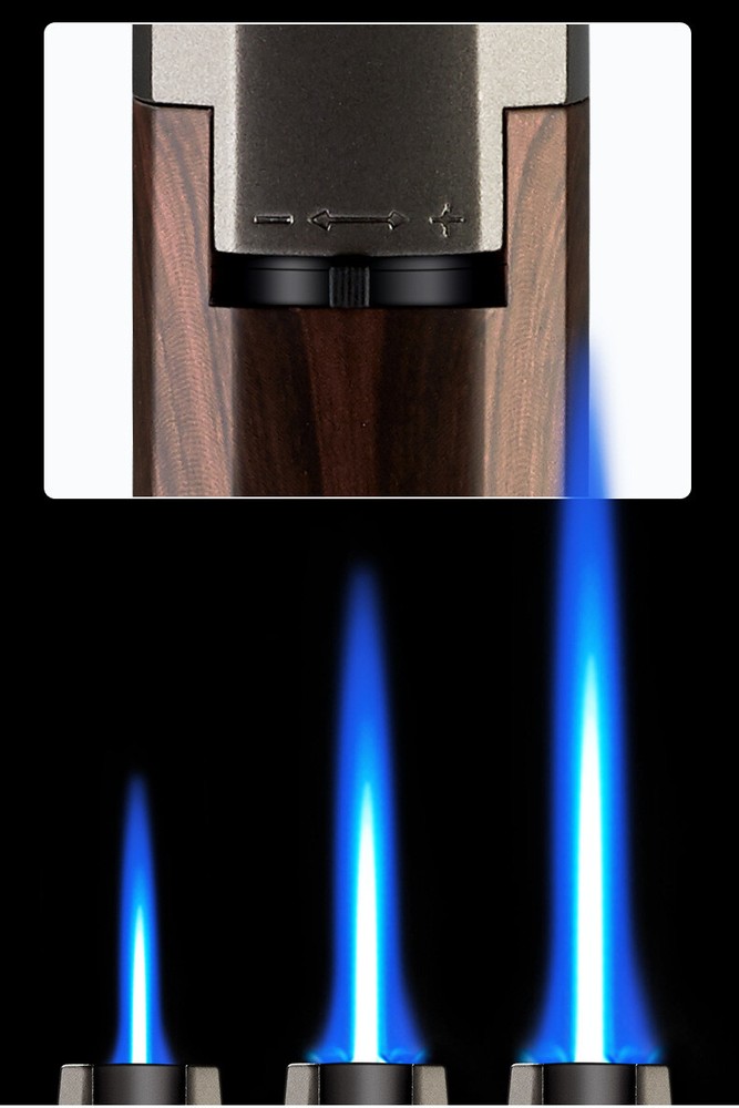 Refillable Butane Torch Lighter Adjustable Cigar Gas Lighter 2 Jet Flame Lighter