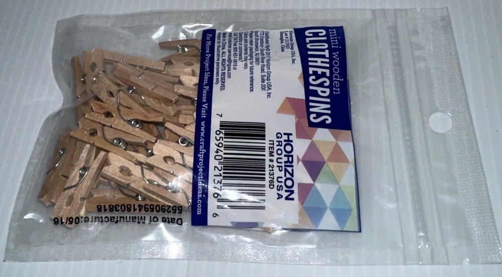Go Create Mini Wooden Clothes Pins 50-Pack