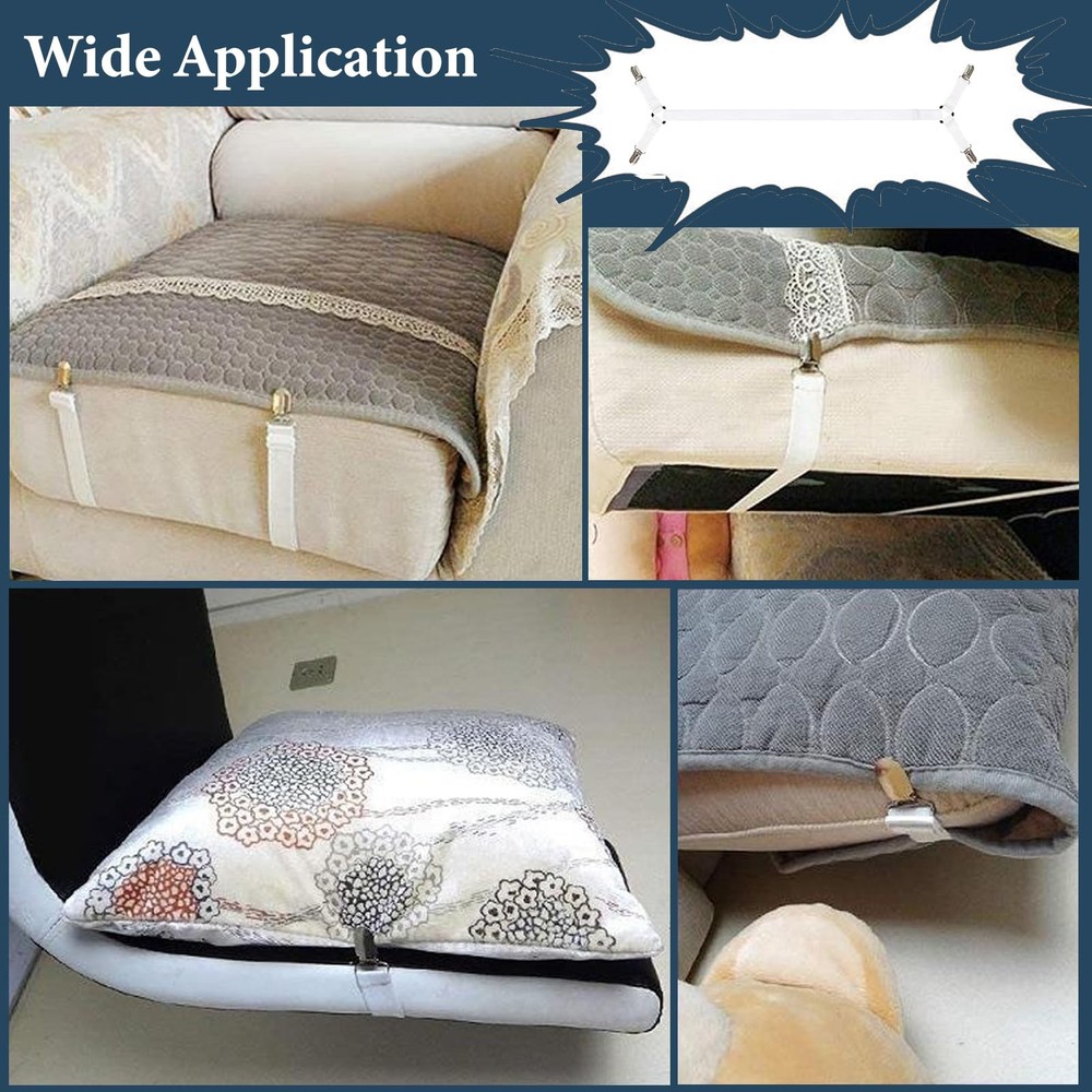 Bed Sheet Straps, Adjustable Durable Bed Sheet Holder Straps with Metal Clips...