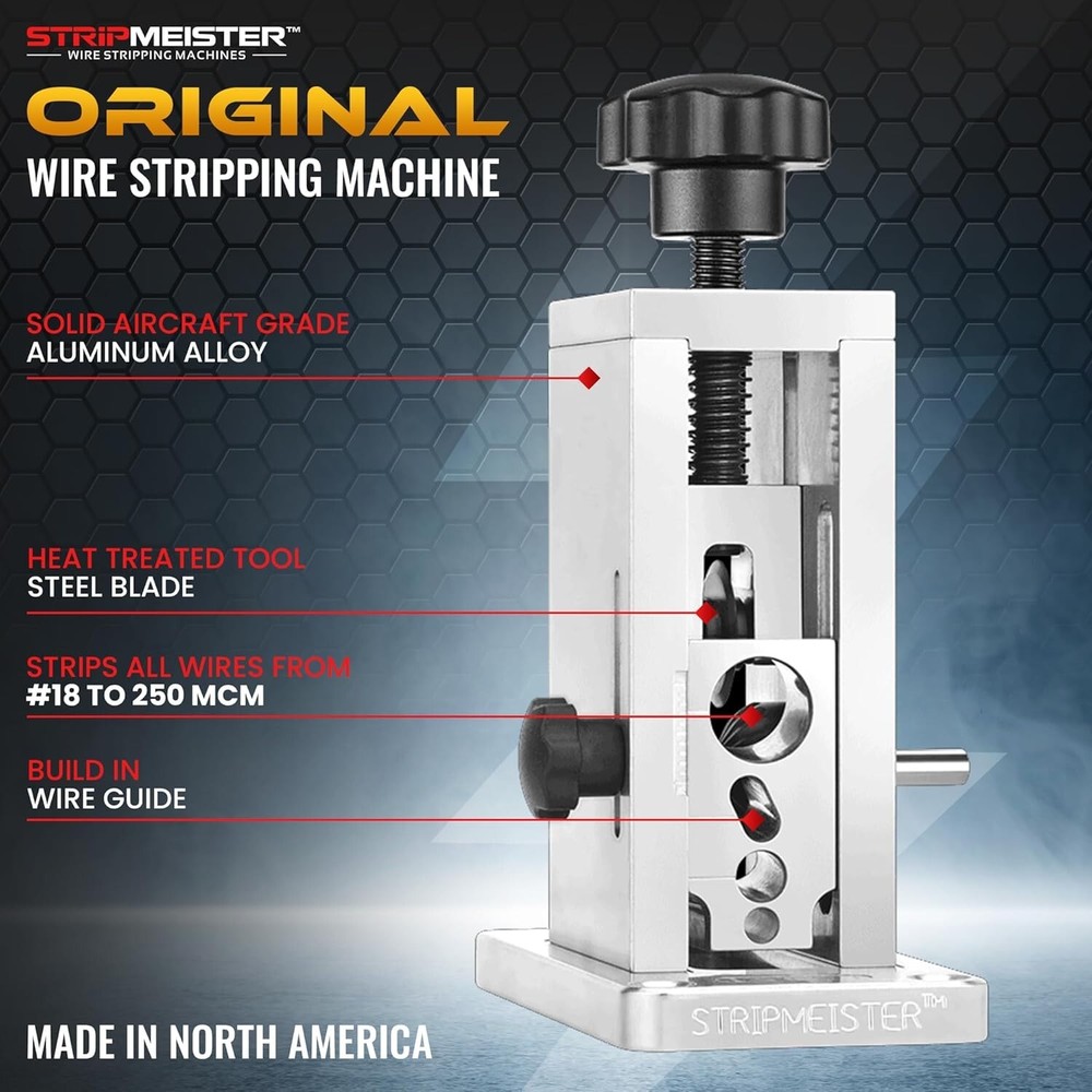 Lightweight Drill-Powered Wire Stripper for All Wire Sizes - Compact & Reliable