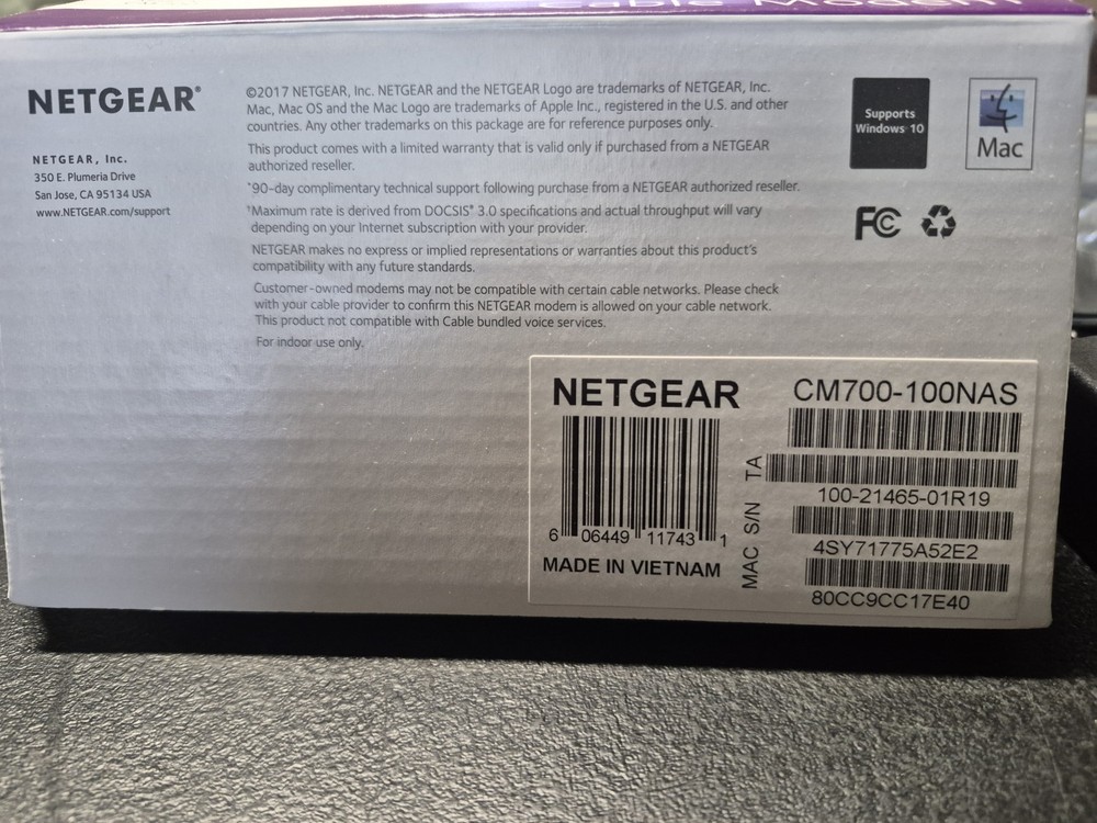 NEW NETGEAR CM700 High Speed Cable Modem