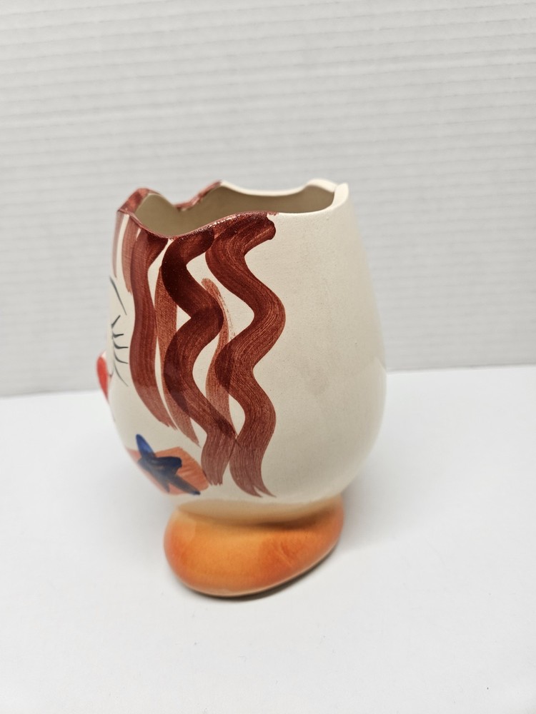 Hand Painted Ceramic Egg Shaped Utensil Holder Made In Mexico