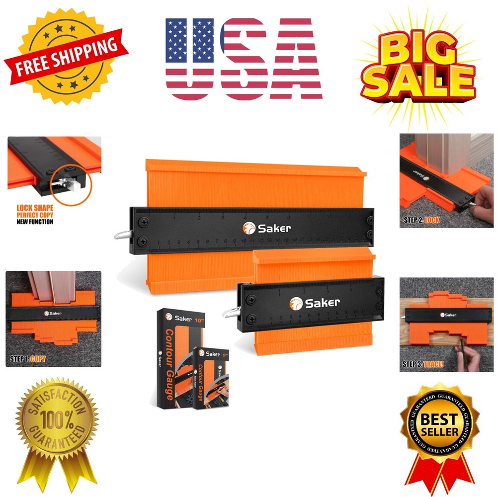 Contour Gauge Duplication-Adjustable Lock-Precisely Copy Irregular Shape-Irre...