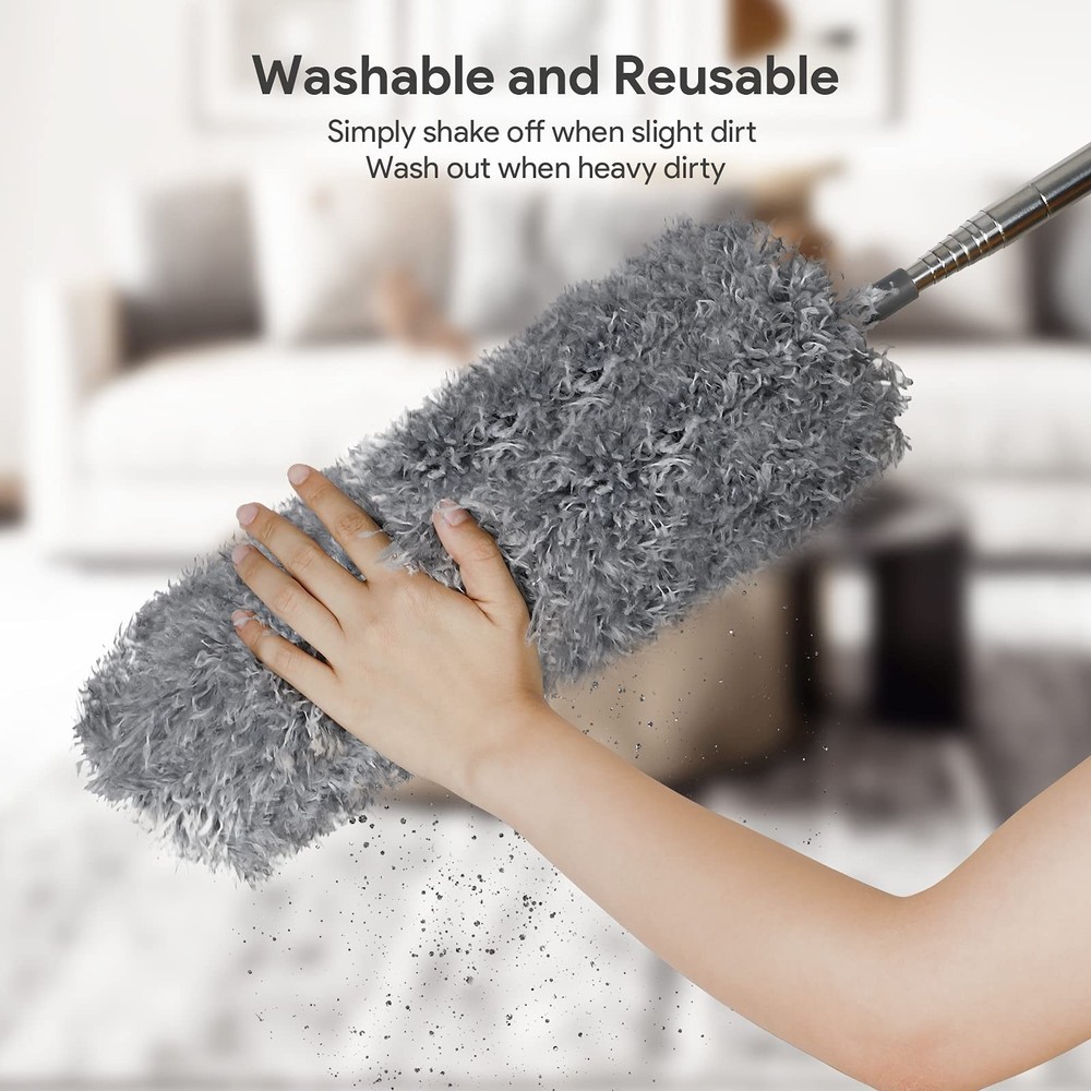 DELUX Microfiber Feather Duster,7 PCS Reusable Bendable Washable Cobweb Duste...