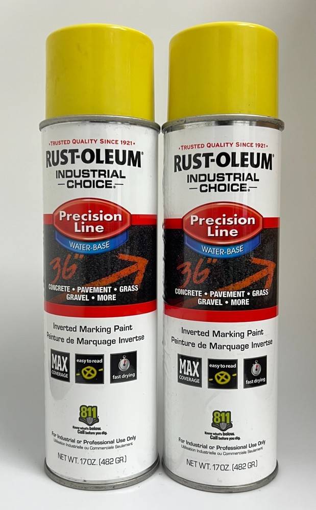 2 PACK - Rust-Oleum - 203034 - Precision Line Marking Paint, 17 Oz, Yellow