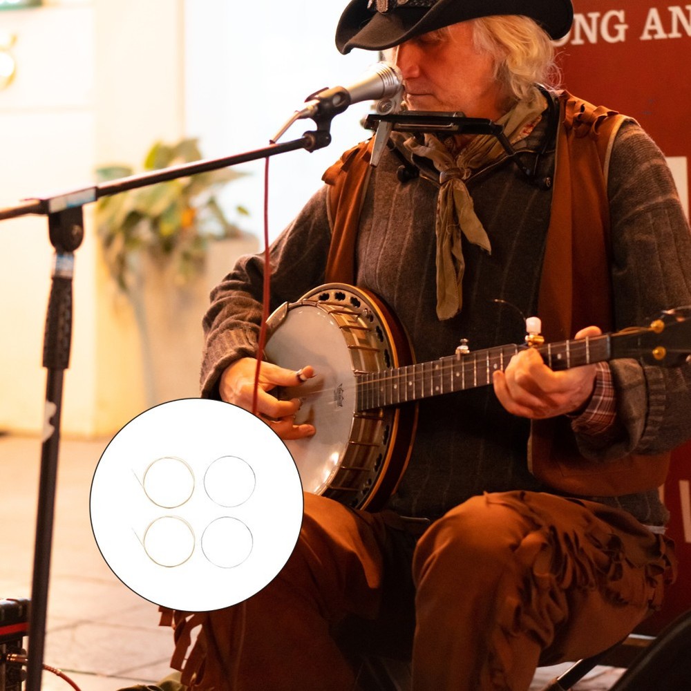 Professional Banjo Strings Four-string Sturdy Music Wire Replacement Parts