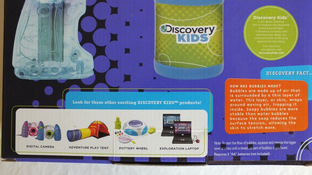 AUTOMATIC BUBBLE BLOWER LIGHT UP DISCOVERY KIDS NON TOXIC