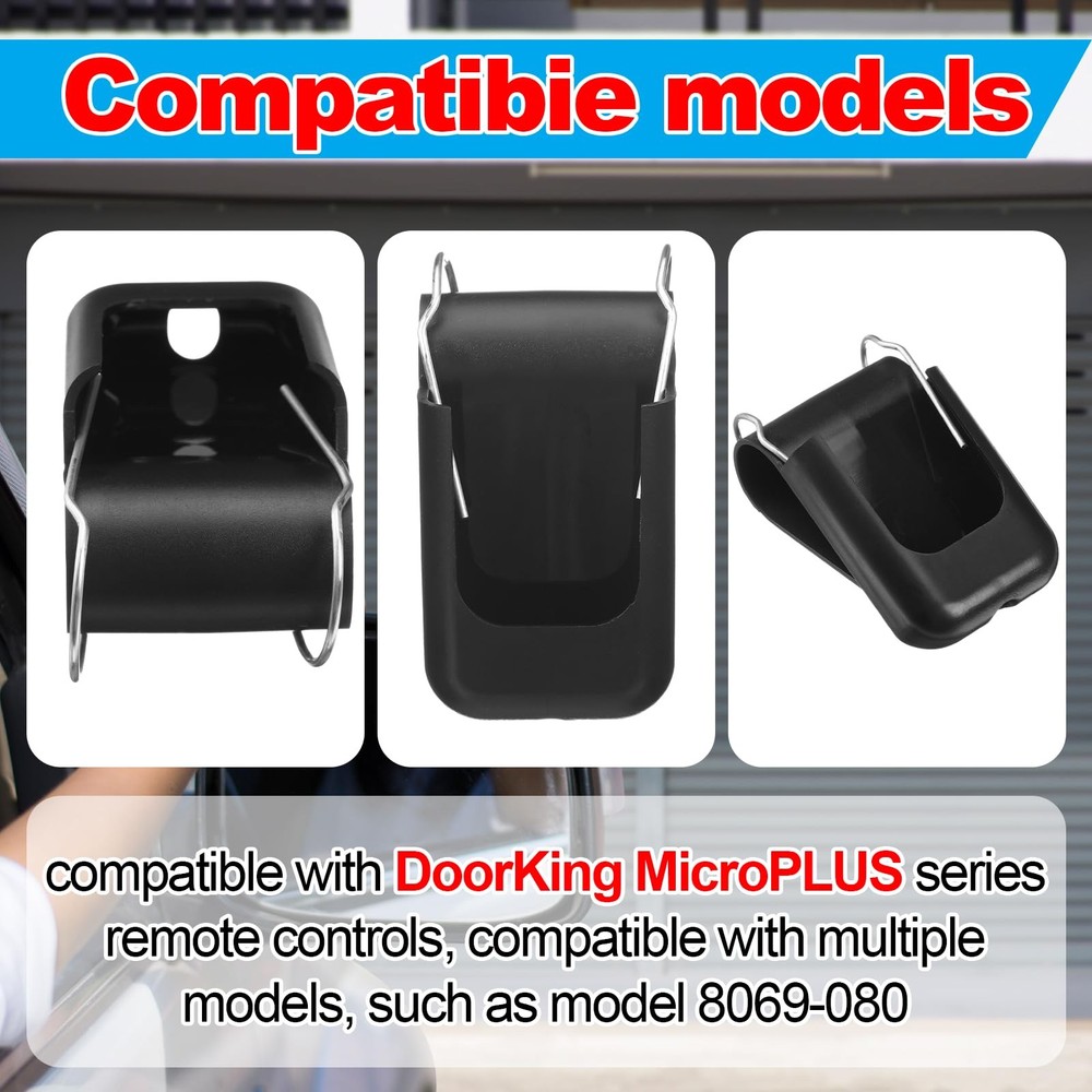 2 PCS Transmitter Clip Compatible with MicroPLUS Door King Gate Visor Garage