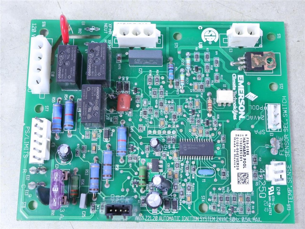 HAYWARD F59-5186 Pool Heater Control Circuit Board 1102285201 0160-0042 VER20