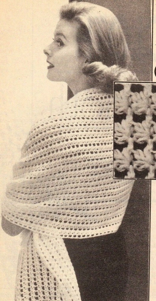 VINTAGE Fantasy Shawl/Apparel/ Crochet Pattern INSTRUCTIONS ONLY