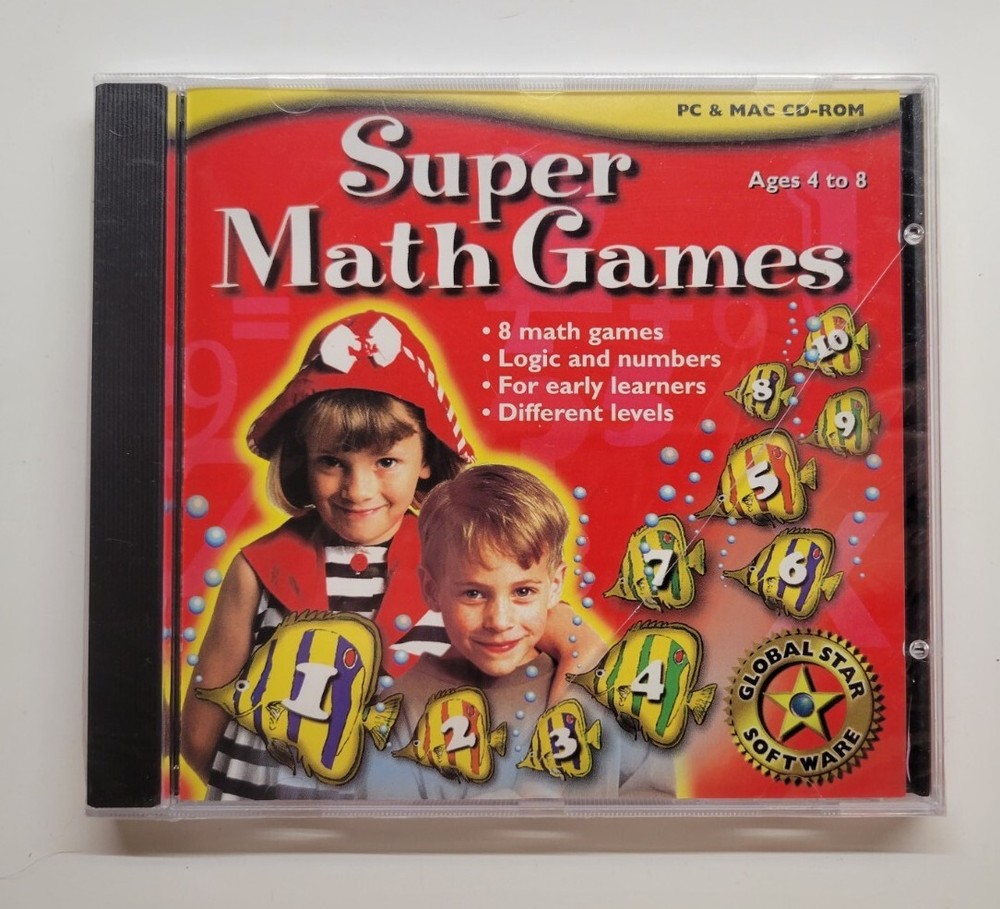 Super Math Games (PC CD-ROM, 1999, Global Star Software)