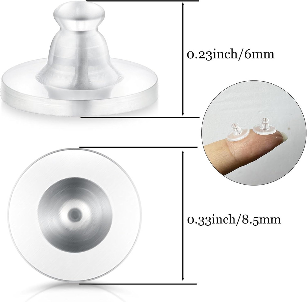Earring Backs Rubber,100Pcs Soft Clear Earring Backs for Studs,Hypoallergenic