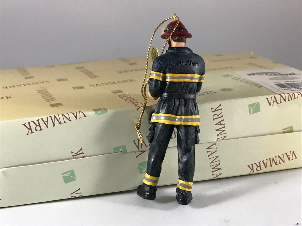 Vanmark Fireman Ornament, 4", Item #88389, NIB