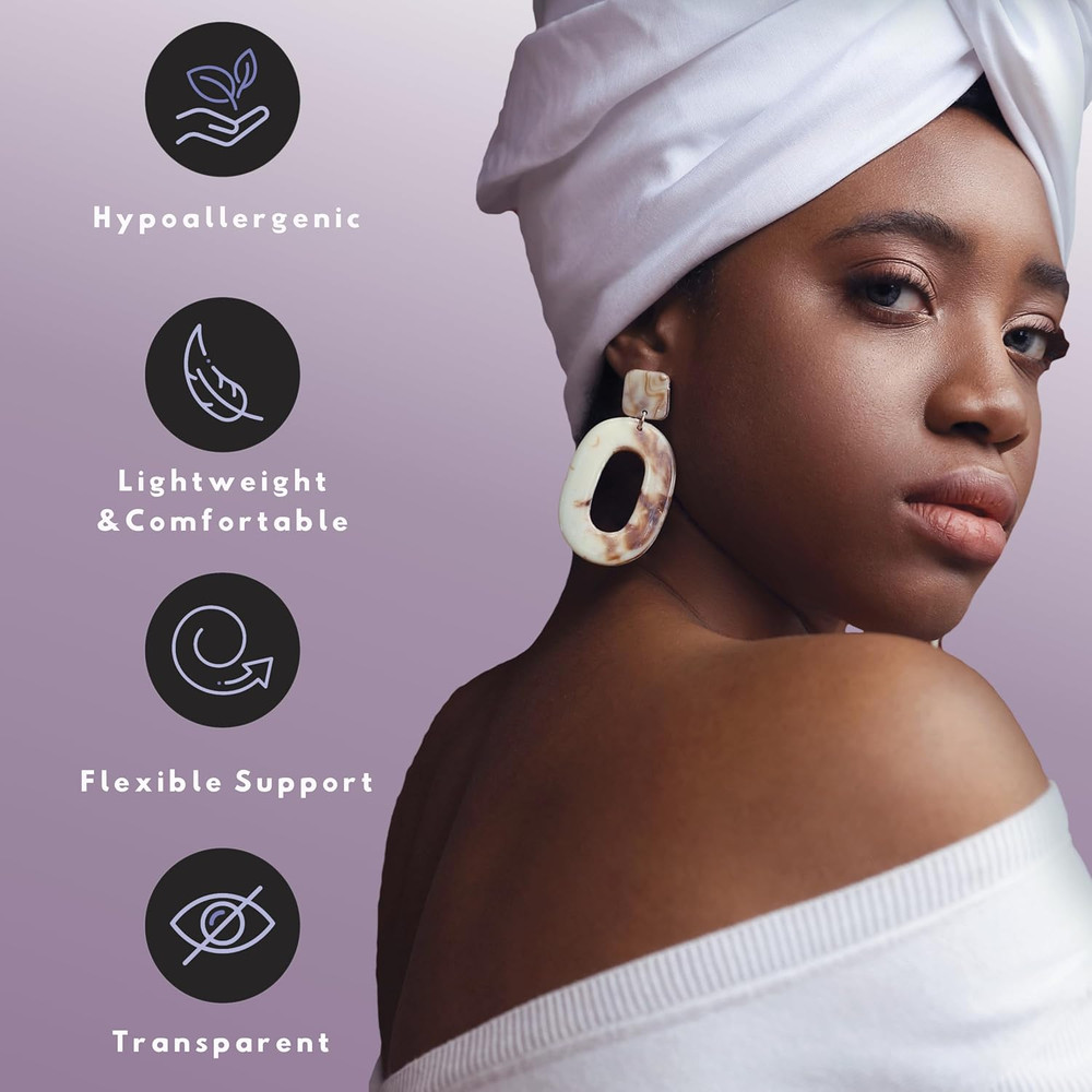 - Clear Earring Support Patches - Earring Backs for Droopy Ears - E