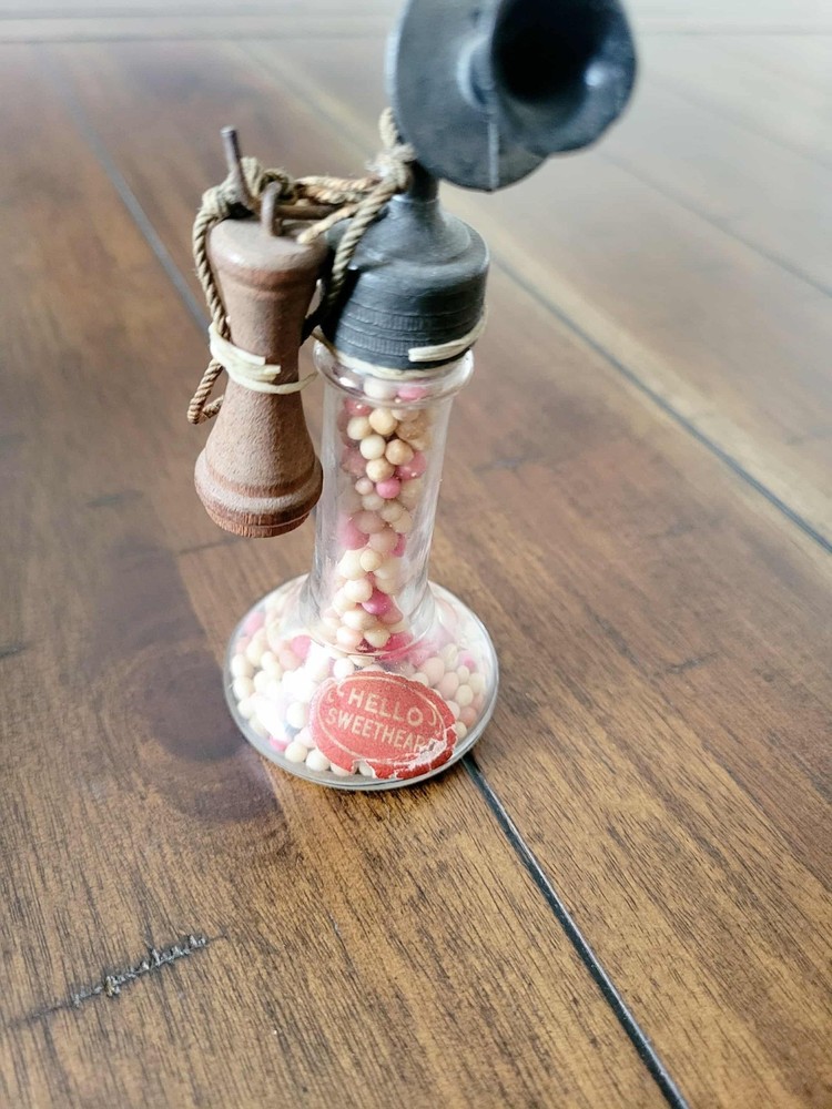 Vintage Candlestick Telephone Glass Candy Container