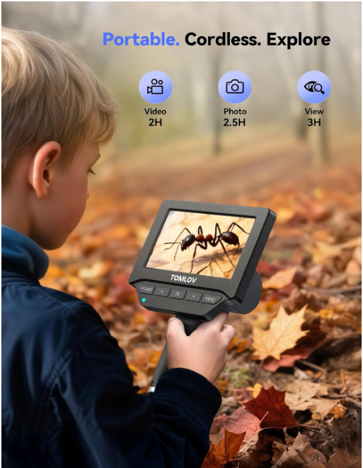 TOMLOV DM4W Microscope with Weighing Scale: 4.3" Digital Coin Microscope...