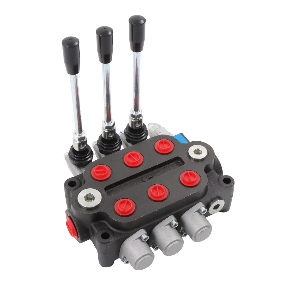 3 Spool 25 GPM Hydraulic Directional Control Valve Tractor Loader Double Acting