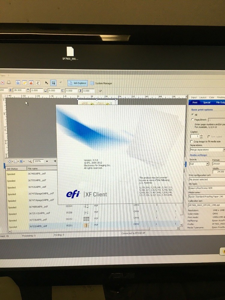 EFI Color Proofing Rip