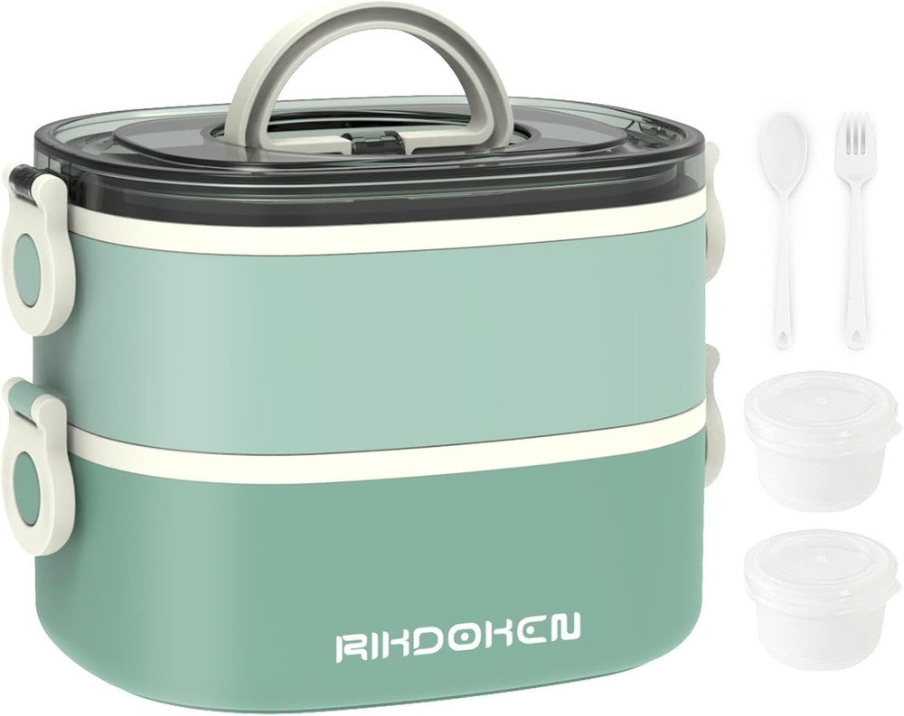Lunch Box Stackable 3 Layers Containers Portable 94OZ Large Capacity Leakproof