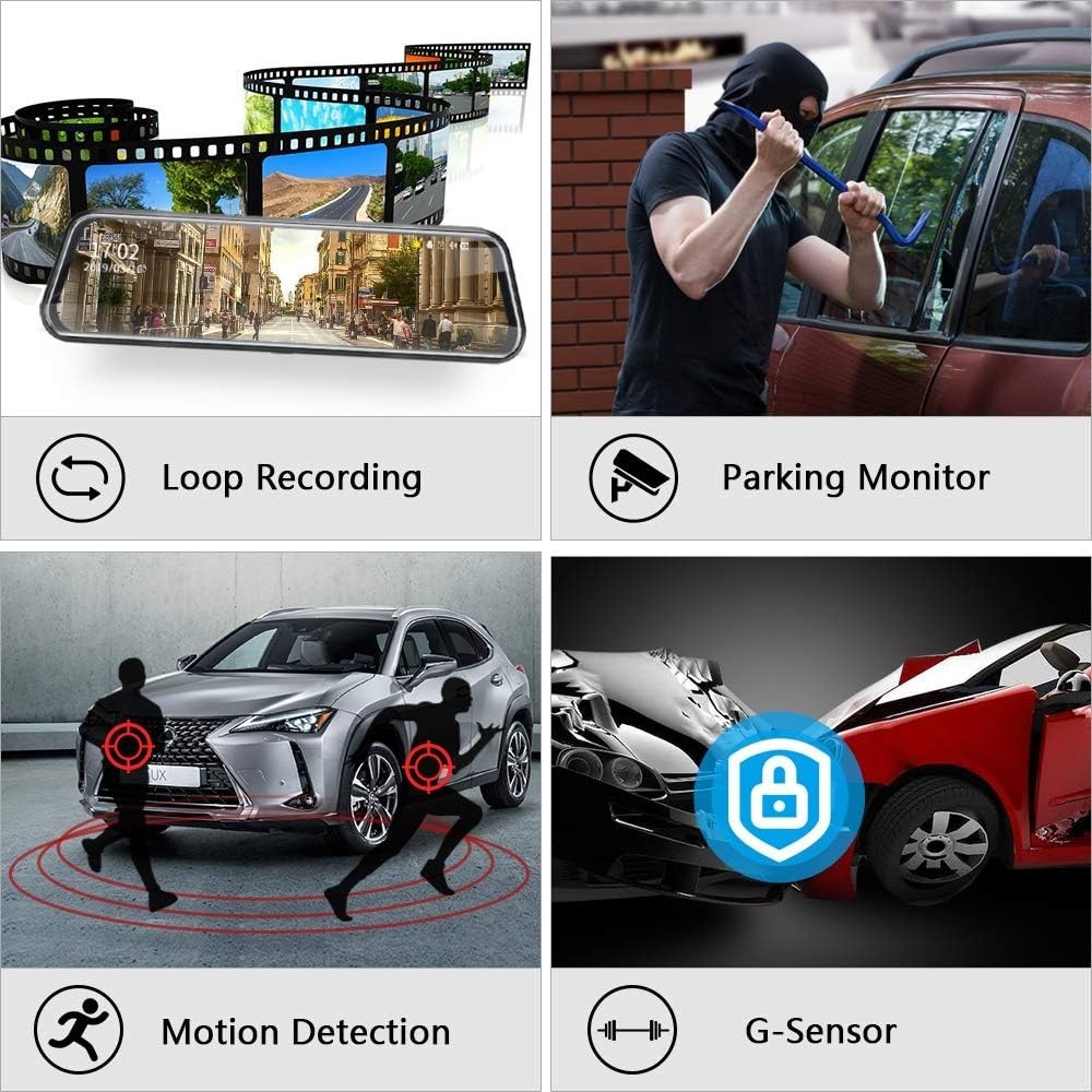 Full Touch Screen Backup Camera Night Vision Loop Recording