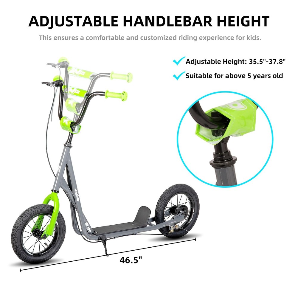 JOYSTAR 12 Inch Kick Scooter Gray Adjustable