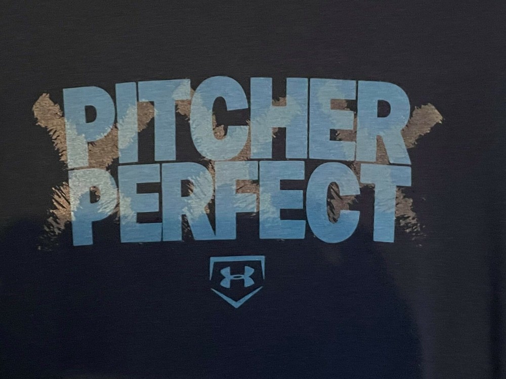 Under Armour Men's Pitcher Perfect Logo Baseball Blue Size Medium