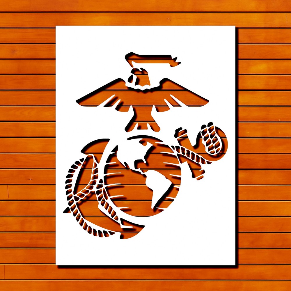 USMC Eagle Globe Anchor Stencil Reusable Template Marine Corps DIY