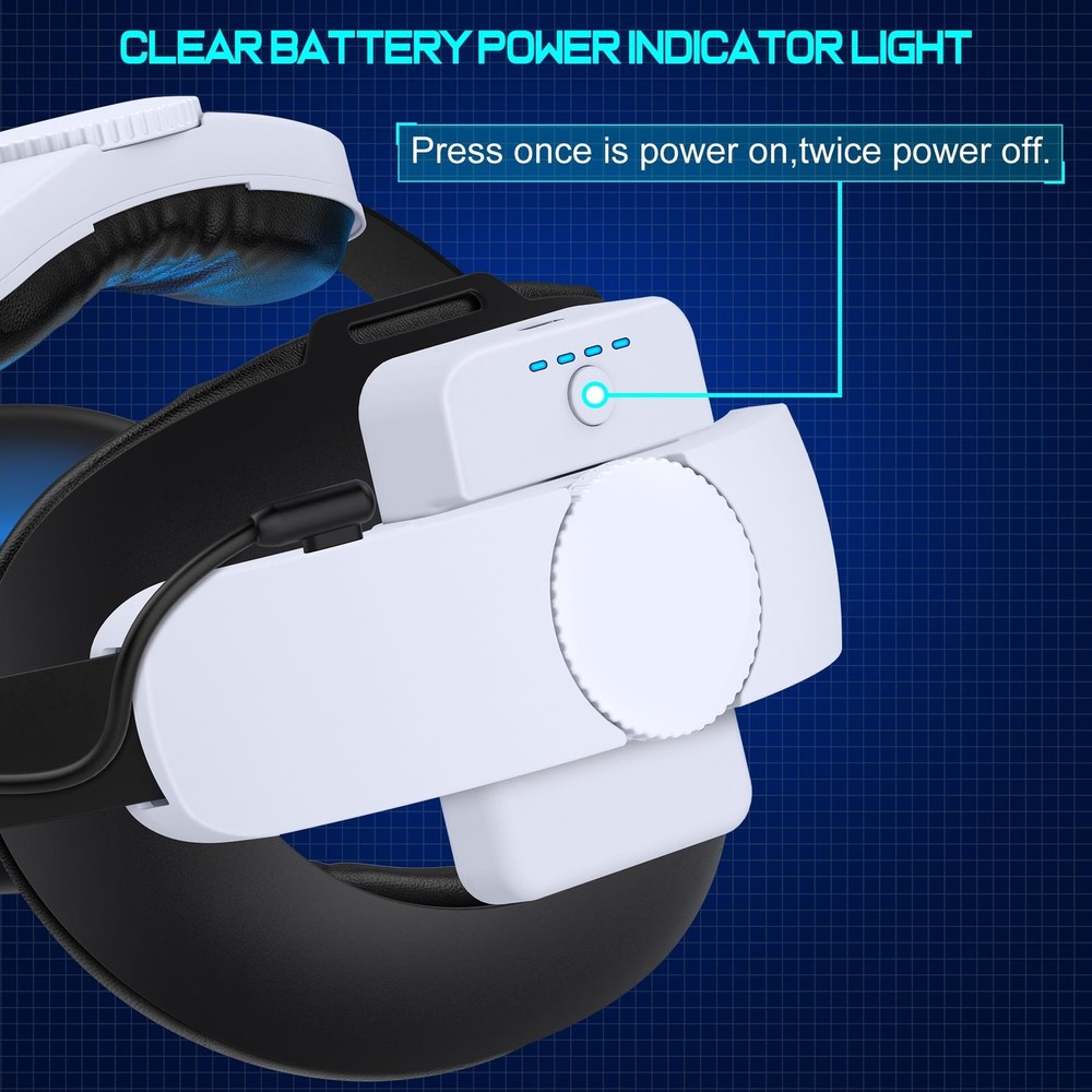 2x7500mAh Head-Strap-Rechargeable-Battery-Pack for Two Battery With Dock